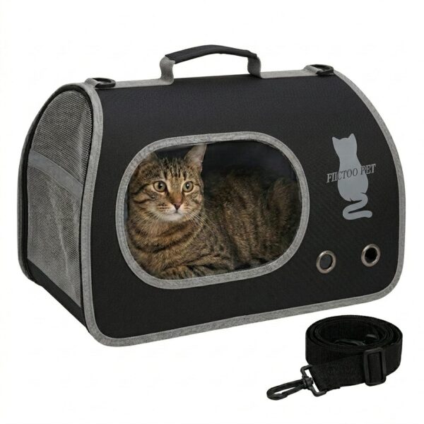 BOLSO TRANSPORTADOR DE MANO VISOR OVALADO _46X25X26 CM /NEGRO