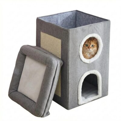 CAMA CUCHA RASCADOR PLEGABLE 39X39X64CM