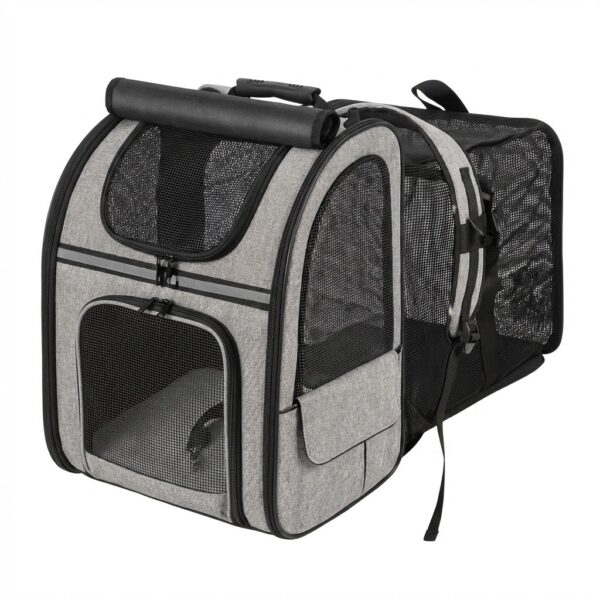 MOCHILA EXPANSIBLE 34X29X43 CM _MOD 3 /GRIS Y NEGRO