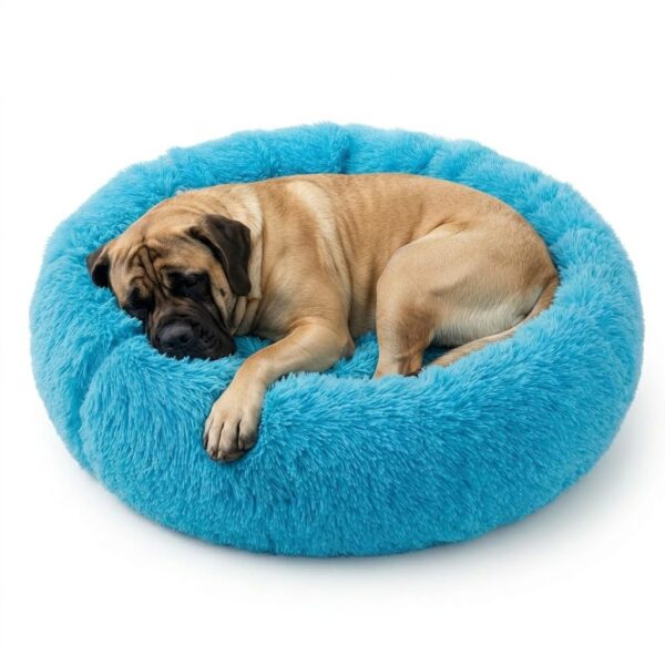 CAMA DONA TERCIOPELO LARGO _XL 100 CM /CELESTE
