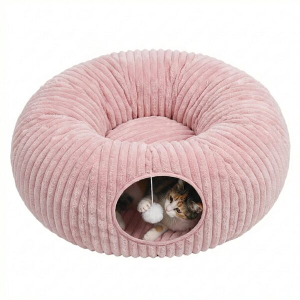 CUCHA TUNEL POLAR SOFT CON PELOTA _85X85X26 /ROSA