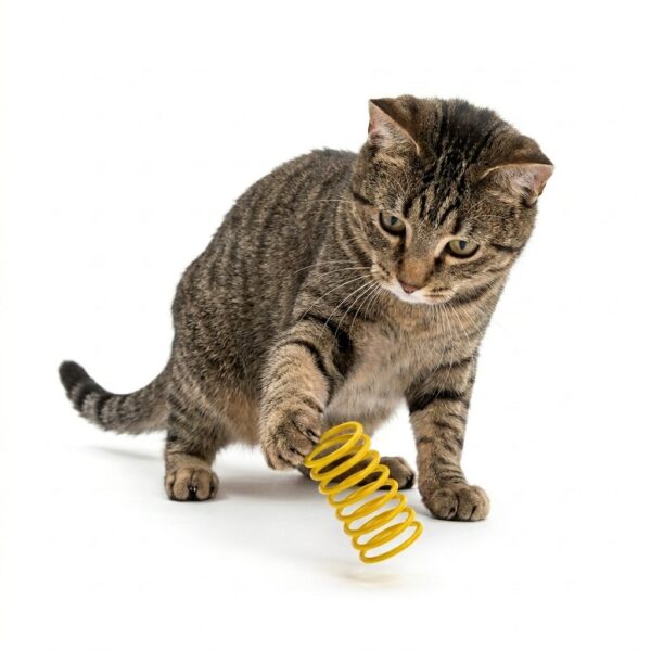 JUGUETE RESORTE PARA GATOS _3X6 CM /AMARILLO