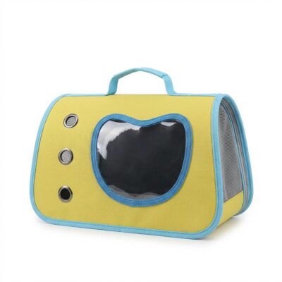 BOLSO TRANSPORTADOR DE MANO _40X26X22 CM /AMARILLO Y CELESTE