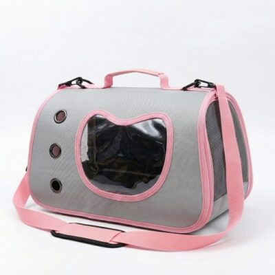 BOLSO TRANSPORTADOR DE MANO _40X26X22 CM /GRIS Y ROSA