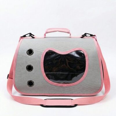 BOLSO TRANSPORTADOR DE MANO _40X26X22 CM /GRIS Y ROSA
