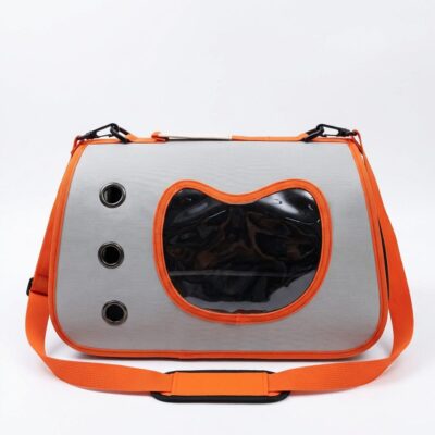 BOLSO TRANSPORTADOR DE MANO _40X26X22 CM /BLANCO Y NARANJA