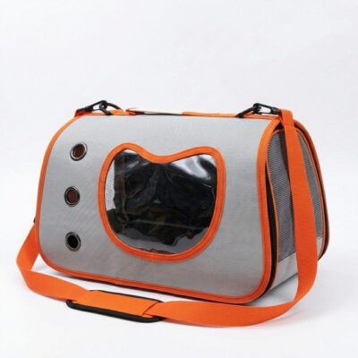 BOLSO TRANSPORTADOR DE MANO _40X26X22 CM /BLANCO Y NARANJA