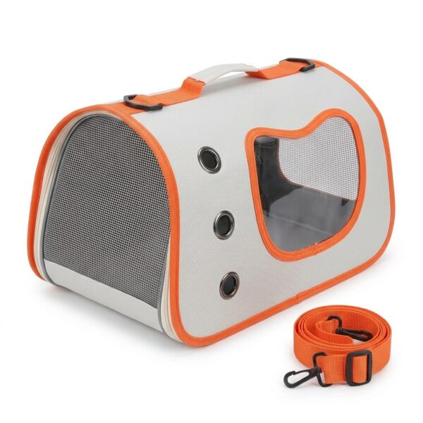 BOLSO TRANSPORTADOR DE MANO _40X26X22 CM /BLANCO Y NARANJA