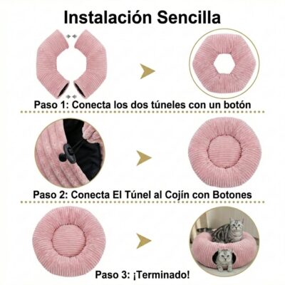 CUCHA TUNEL POLAR SOFT CON PELOTA _85X85X26 /ROSA