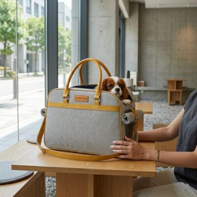 BOLSO TRANSPORTADOR DE DISEÑO _46X32X28 CM /GRIS CLARO