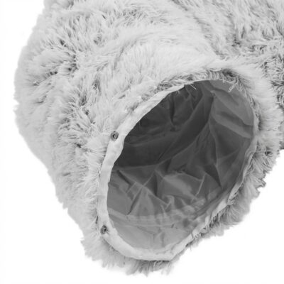 CUCHA TUNEL TERCIOPELO CON PELOTA _85X85X26 CM /GRIS