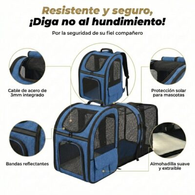 MOCHILA EXPANSIBLE 34X29X43 CM _MOD 3 /AZUL