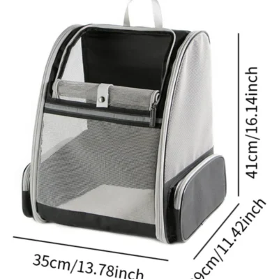 MOCHILA TRANSPORTADORA VENTANA TRANSPARENTE _32X28X41 CM /NEGRO