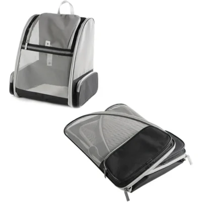 MOCHILA TRANSPORTADORA VENTANA TRANSPARENTE _32X28X41 CM /NEGRO