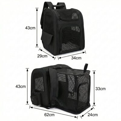 MOCHILA EXPANSIBLE 34X29X43 CM _MOD 1 /NEGRO