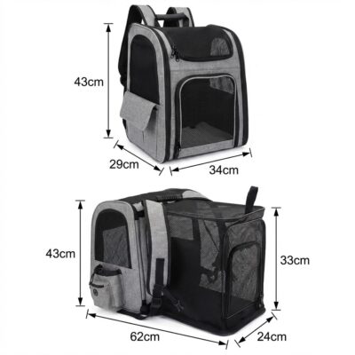 MOCHILA EXPANSIBLE 34X29X43 CM _MOD 1 /GRIS