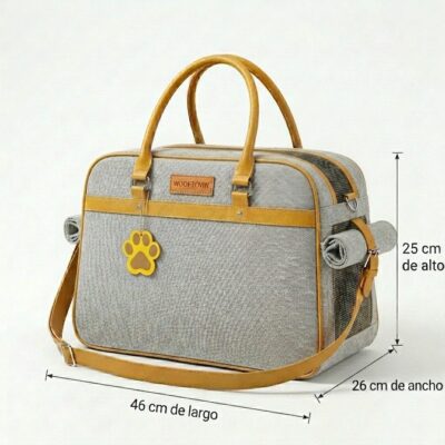 BOLSO TRANSPORTADOR DE DISEÑO _46X32X28 CM /GRIS CLARO