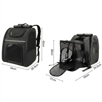 MOCHILA EXPANSIBLE 34X29X43 CM _MOD 3 /GRIS Y NEGRO