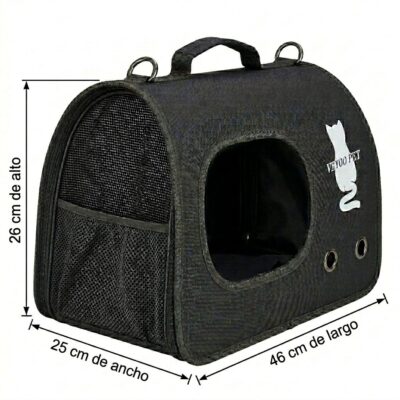 BOLSO TRANSPORTADOR DE MANO VISOR OVALADO _46X25X26 CM /NEGRO