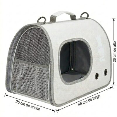 BOLSO TRANSPORTADOR DE MANO VISOR OVALADO _46X25X26 CM /BLANCO