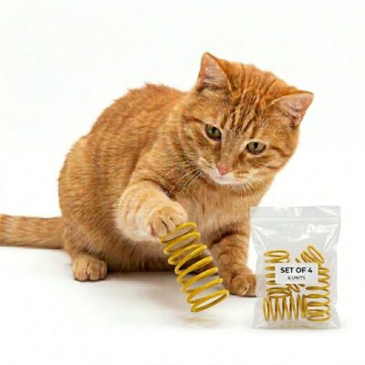 JUGUETE RESORTE PARA GATOS _3X6 CM /AMARILLO