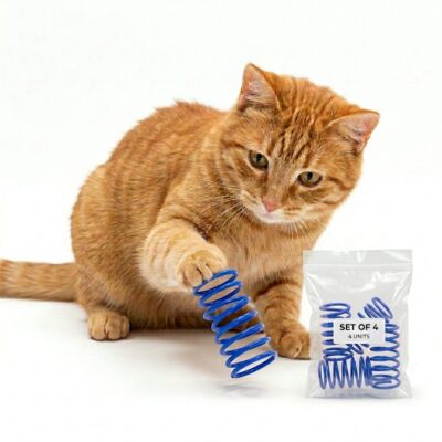 JUGUETE RESORTE PARA GATOS _3X6 CM /AZUL