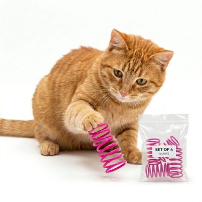 JUGUETE RESORTE PARA GATOS _3X6 CM /ROSA