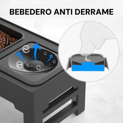 COMEDERO SLOW FEEDER CON ALTURA AJUSTABLE BEEPAW SLOW-E /GRIS