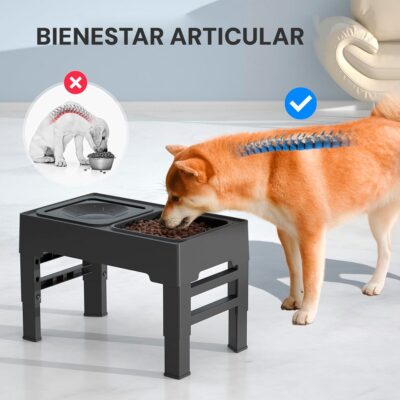 COMEDERO SLOW FEEDER CON ALTURA AJUSTABLE BEEPAW SLOW-E /GRIS