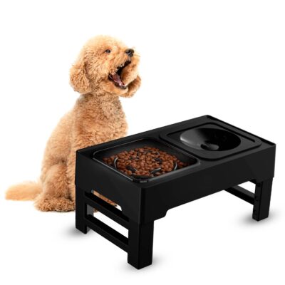 COMEDERO SLOW FEEDER CON ALTURA AJUSTABLE BEEPAW SLOW-E /NEGRO