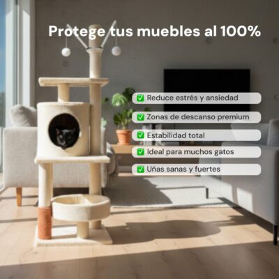 RASCADOR TORRE PARA GATOS BEEPAW MOD1 CON CUEVA /BEIGE
