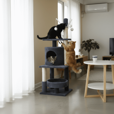 RASCADOR PARA GATOS BEEPAW CON CUCHA Y JUGUETE _MOD 2