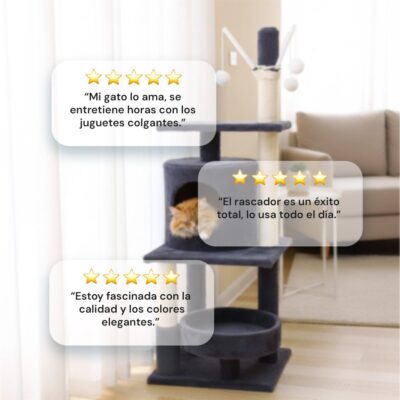 RASCADOR PARA GATOS BEEPAW CON CUCHA Y JUGUETE _MOD 2