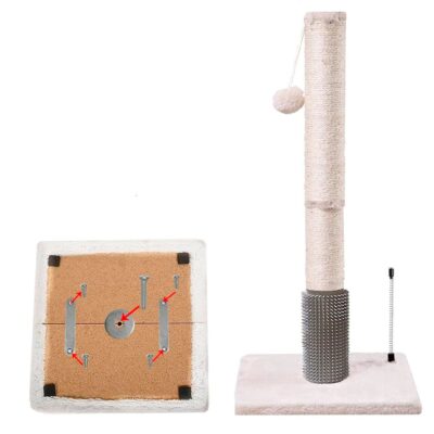 PALO RASCADOR PARA GATOS BEEPAW GRIS 72X37.5X37.5CM _MOD 3
