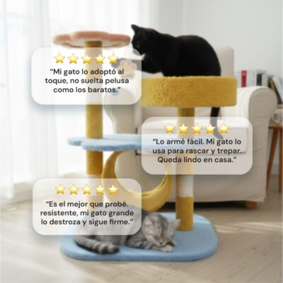 RASCADOR PARA GATOS BEEPAW MOD12 CON TÚNEL Y PLATAFORMAS