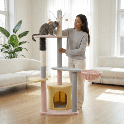 RASCADOR ÁRBOL PARA GATOS MOD13 CON CUEVA Y HAMACA