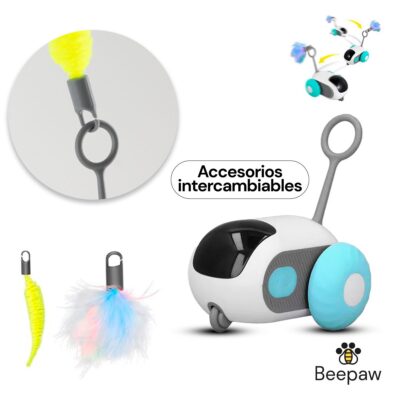 JUGUETE RATON INTELIGENTE PARA GATOS BEEPAW WHEEL-E /AZUL