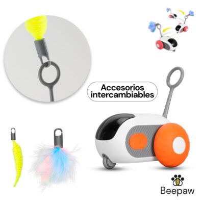 JUGUETE RATON INTELIGENTE PARA GATOS BEEPAW WHEEL-E /NARANJA