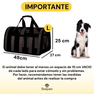 BOLSO TRANSPORTADOR RAYADO PARA MASCOTAS BEEPAW _BIG /AZUL