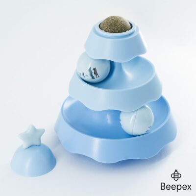 JUGUETE CATNIP ARBOL NAVIDAD TRES CAPAS /CELESTE
