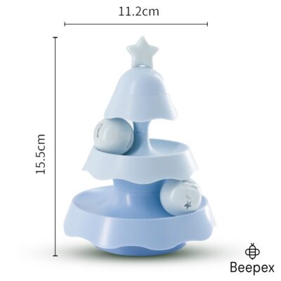JUGUETE CATNIP ARBOL NAVIDAD TRES CAPAS /CELESTE