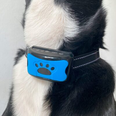 COLLAR ENTRENADOR PARA PERROS ANTI LADRIDO CON BATERIA /AZUL