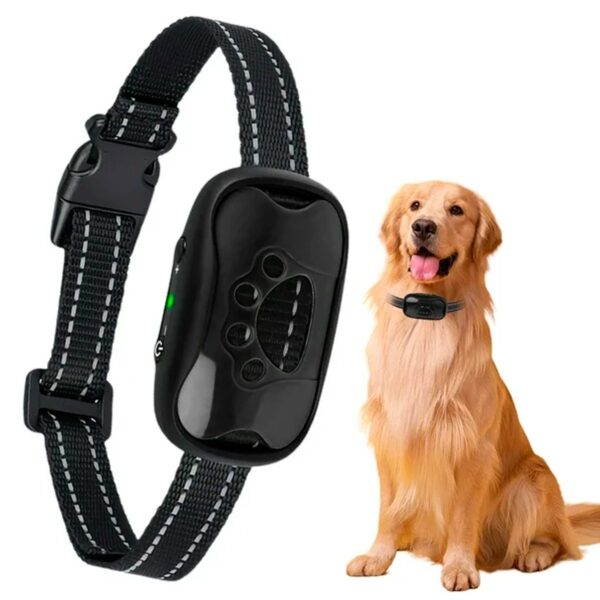 COLLAR ENTRENADOR PARA PERROS ANTI LADRIDO CON BATERIA /NEGRO
