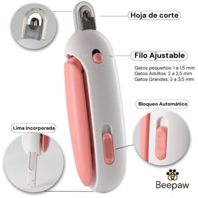 CORTADOR DE UÑAS BEEPAW CUT-E /ROSA