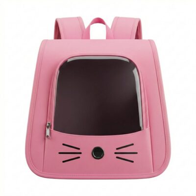 MOCHILA TRANSPORTADORA BIGOTES _34X23X34 CM /ROSA