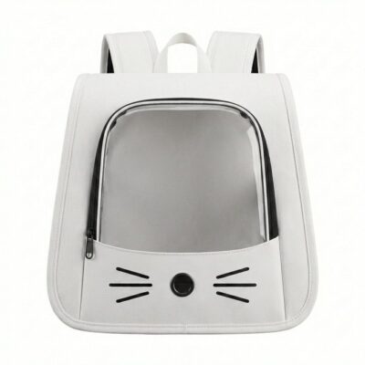 MOCHILA TRANSPORTADORA BIGOTES _34X23X34 CM /BLANCO