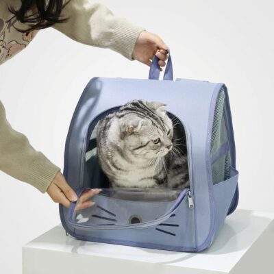 MOCHILA TRANSPORTADORA BIGOTES _34X23X34 CM /BLANCO