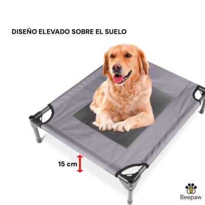 CAMA EN ALTURA PARA EXTERIOR CON TECHO PARA PERROS BEEPAW _L
