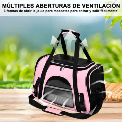 BOLSO TRANSPORTADOR PREMIUM PARA MASCOTAS BEEPAW /ROSA