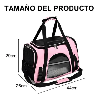 BOLSO TRANSPORTADOR PREMIUM PARA MASCOTAS BEEPAW /ROSA